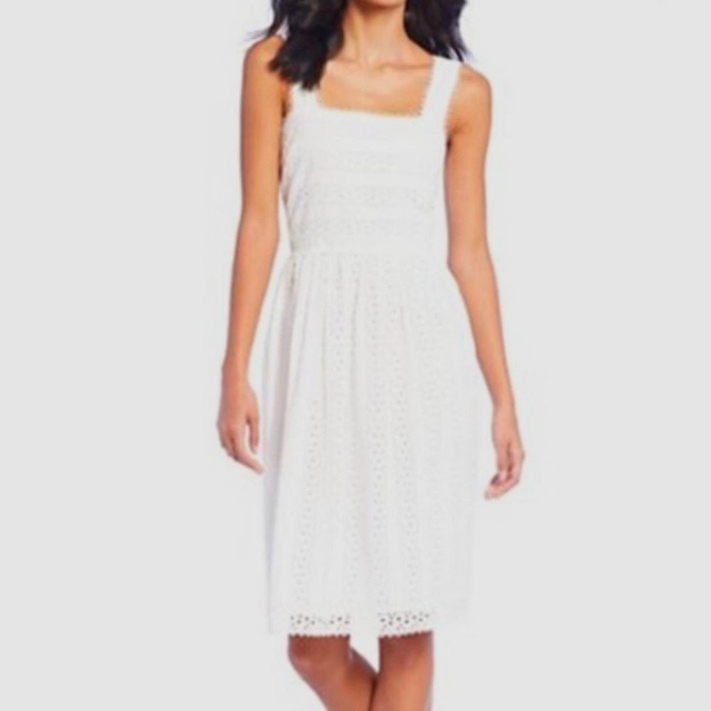 Chelsea & Violet "Sunshine Flowers" Dress White Sleeveless Sundress Small NWT